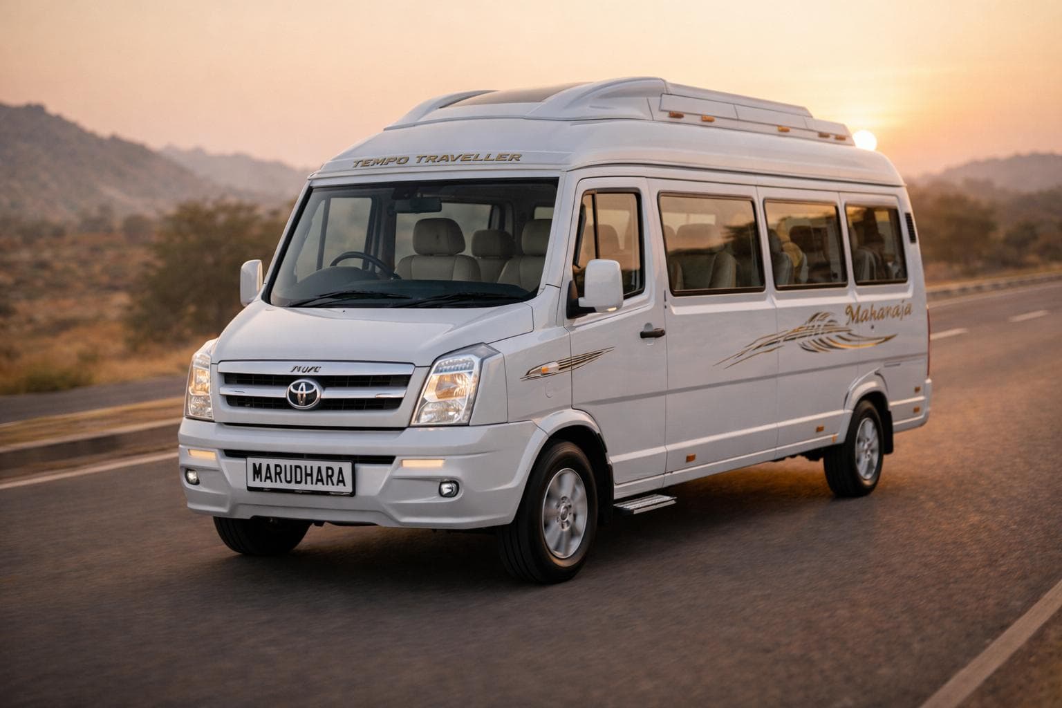 Tempo Traveller Maharaja Seating